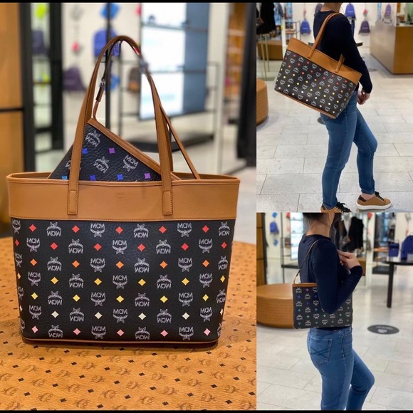 MCM Handbags - MCM medium shopper in Visettos